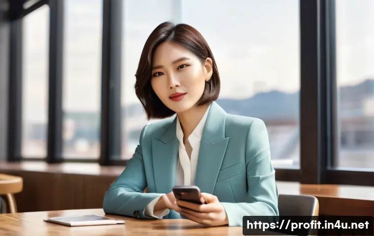 PPL 광고 효과 - A sophisticated Korean actress in her mid-30s, with a chic, modern bob haircut, is seated at a sleek...